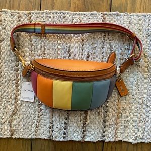 Coach Bethany belt hip bag sling rainbow NWT
